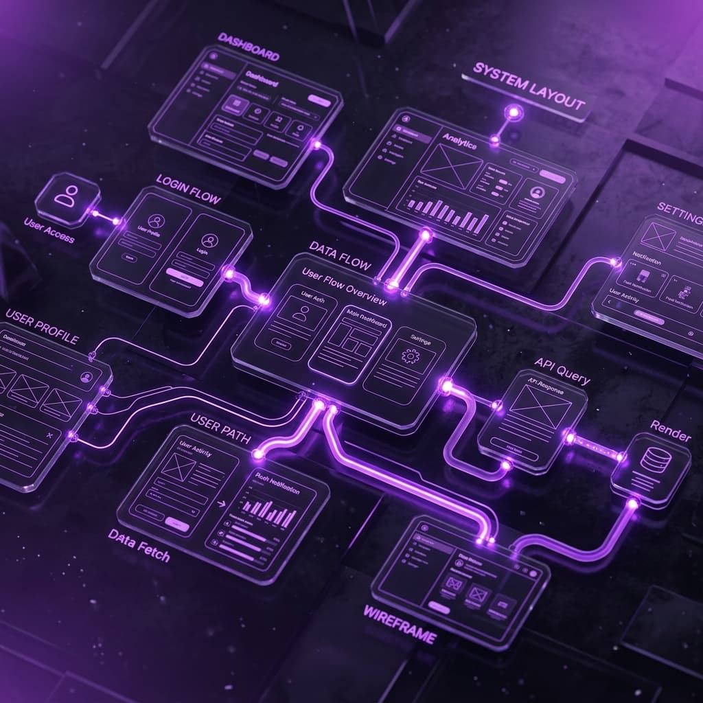 UI/UX Design Capabilities Detail Lightechouse UI/UX Design - Detailed Technical Architecture Illustration